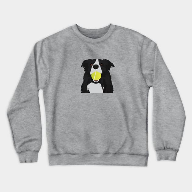 Border Collie with a Tennis Ball Crewneck Sweatshirt by KCPetPortraits